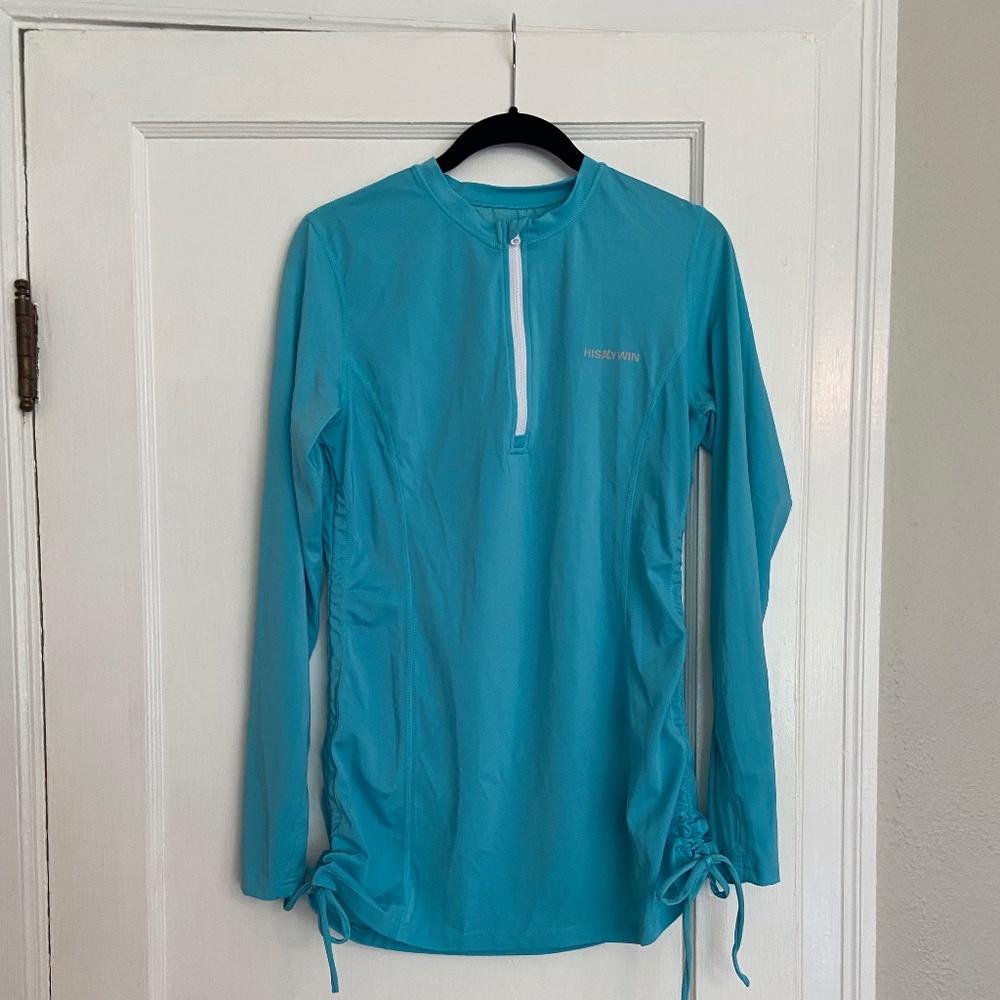 HISKYWIN Blue Rash Guard, UPF 50+